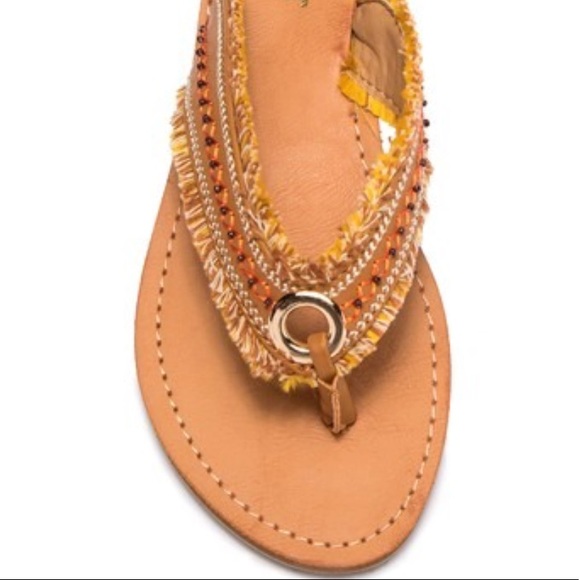 NIB Boho Beaded Grommet Slip On Sandals - Picture 4 of 8